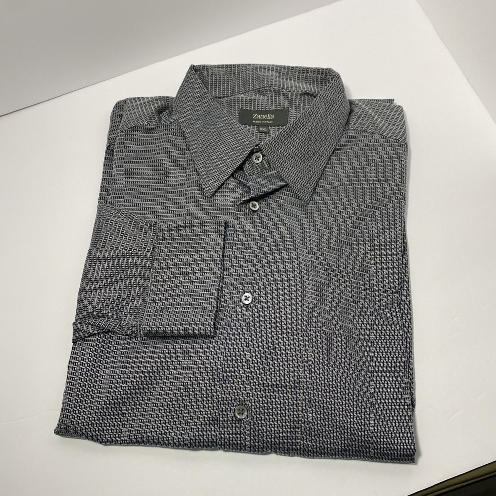 Zanella Mens Long Sleeve Dress Shirt Button Front‎ XXL C1